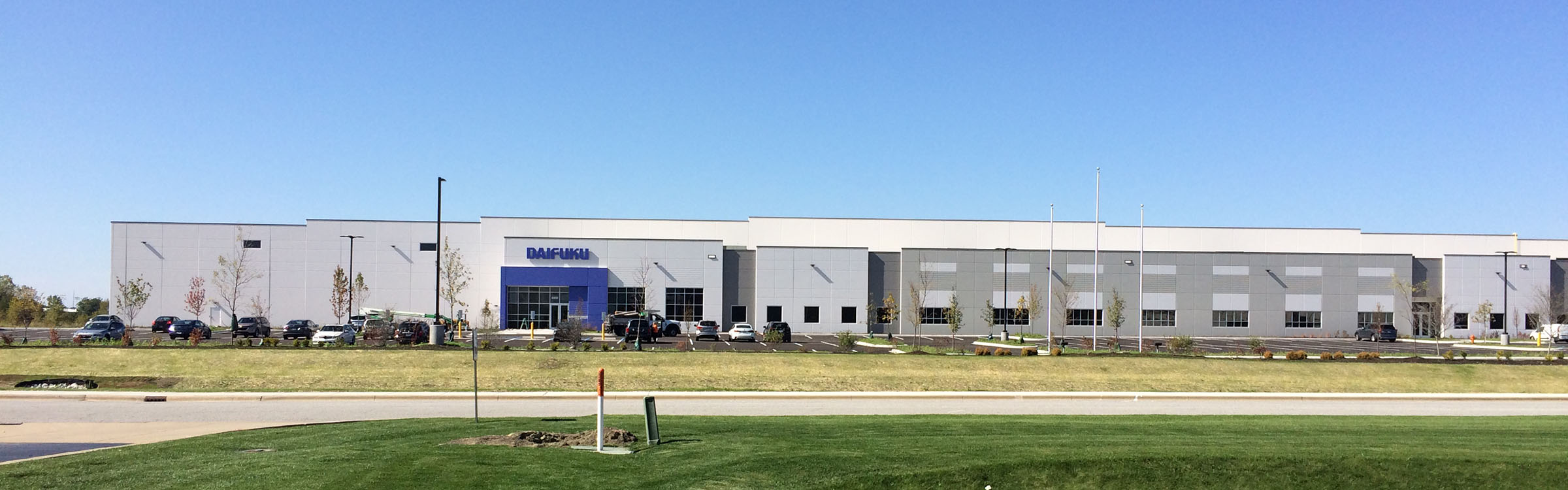 Wynright Daifuku manufacturing and assembly facility at Northwind Parkway in Hobart, Indiana—delivered by Becknell Industrial through harsh winter conditions on time and on budget